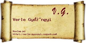 Verle Gyöngyi névjegykártya
